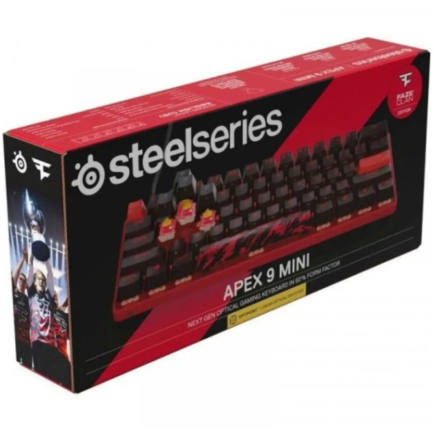 Купити Клавіатура SteelSeries Apex 9 TKL OptiPoint Mini Faze Clan USB UA Red/Black (64853) - фото 4