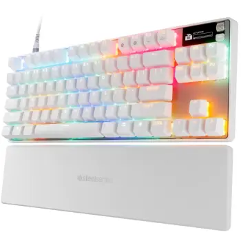 Купить Клавиатура SteelSeries Apex Pro TKL Gen 3 HyperMagnetic OmniPoint 3.0 OLED USB UA White (64898) - фото 1
