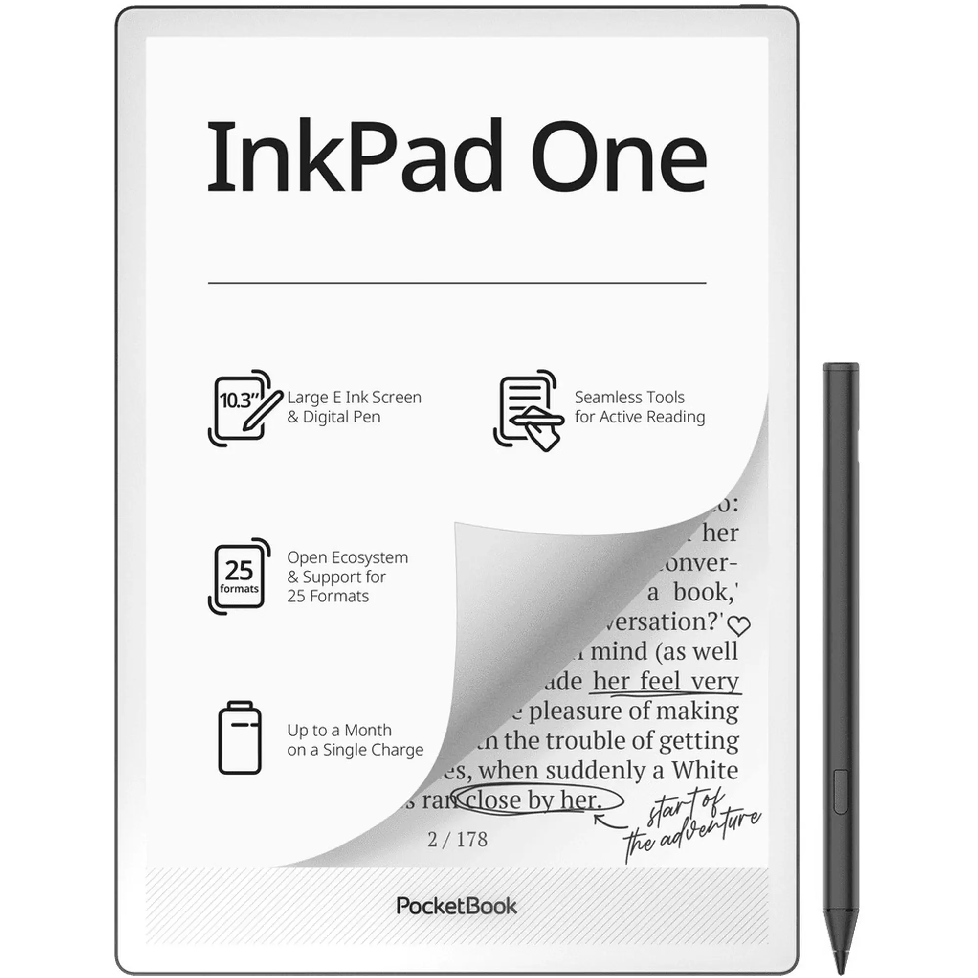 Купить Электронная книга PocketBook InkPad One Matte Black (PB1030-8-WW) - фото 1