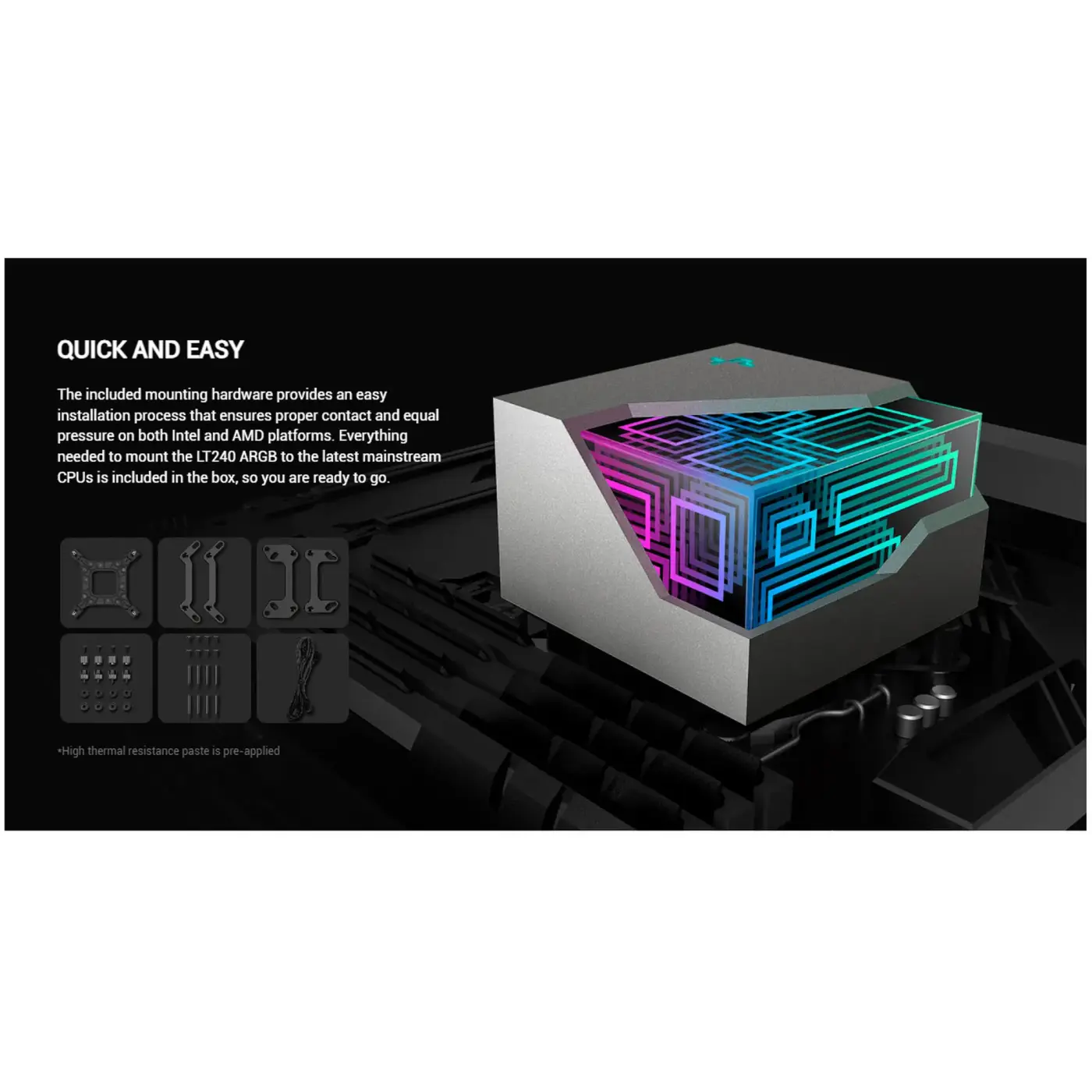 Купити Система водяного охолодження DeepCool LT240 ARGB Black (R-LT240-BKAMNC-G-1) - фото 11