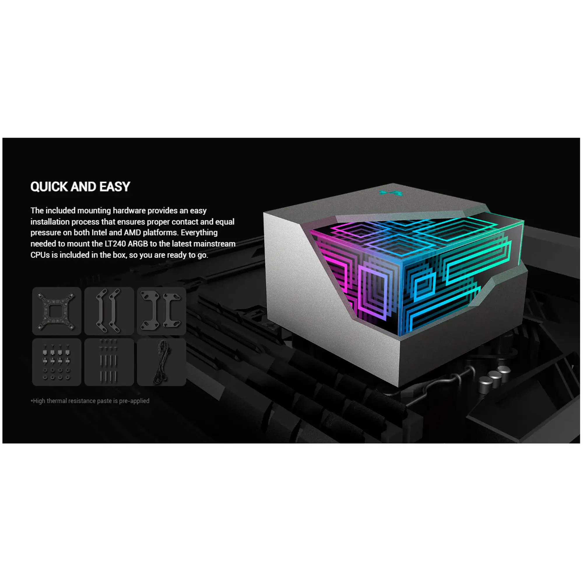 Купити Система водяного охолодження DeepCool LT240 ARGB Black (R-LT240-BKAMNC-G-1) - фото 11