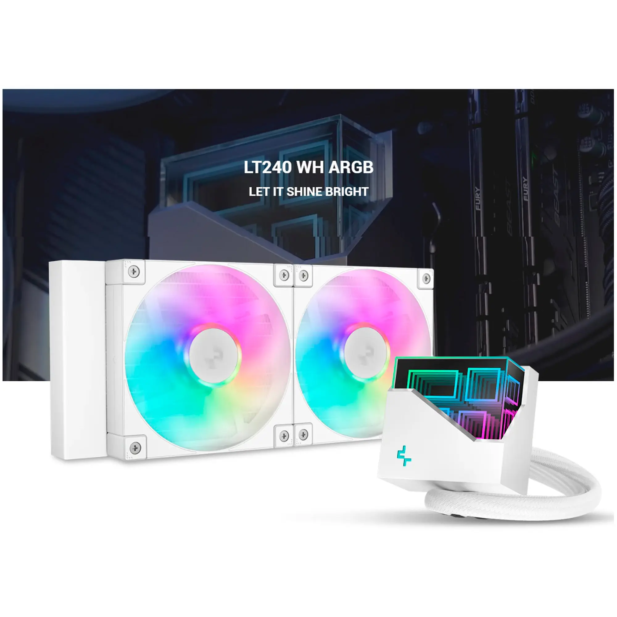Купити Система водяного охолодження DeepCool LT240 ARGB White (R-LT240-WHAMNC-G-1) - фото 7