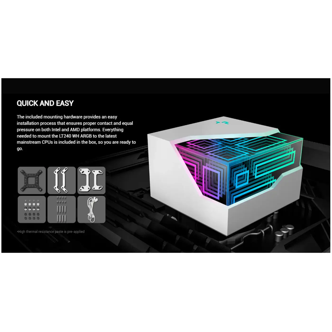 Купити Система водяного охолодження DeepCool LT240 ARGB White (R-LT240-WHAMNC-G-1) - фото 10