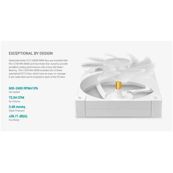 Купити Система водяного охолодження DeepCool LT240 ARGB White (R-LT240-WHAMNC-G-1) - фото 12