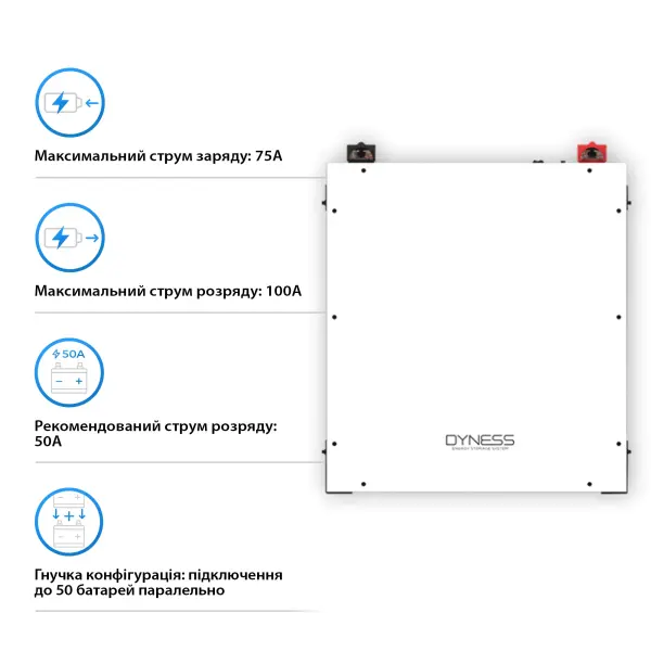 Купить Акумуляторна батарея Dyness DL5.0C Heat 51.2V 100Ah 5.12kWh LiFePo4 (DL5.0C-H) - фото 3