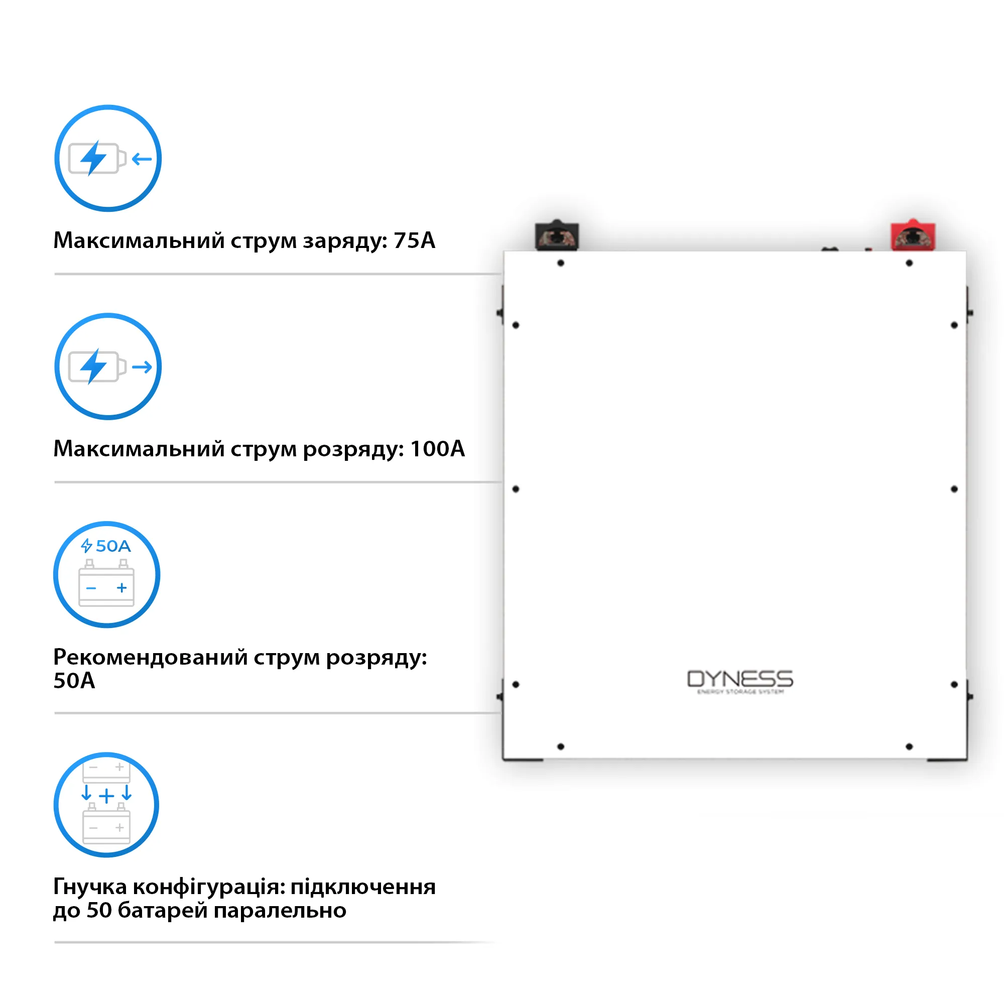 Купить Акумуляторна батарея Dyness DL5.0C Heat 51.2V 100Ah 5.12kWh LiFePo4 (DL5.0C-H) - фото 3