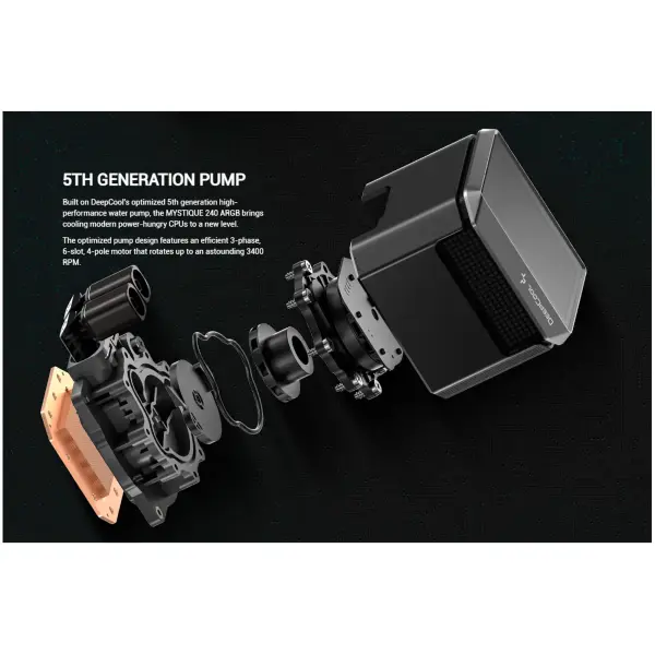 Купити Система водяного охолодження DeepCool Mystique 240 ARGB Black (R-LX550-BKADSNC-G-1) - фото 11