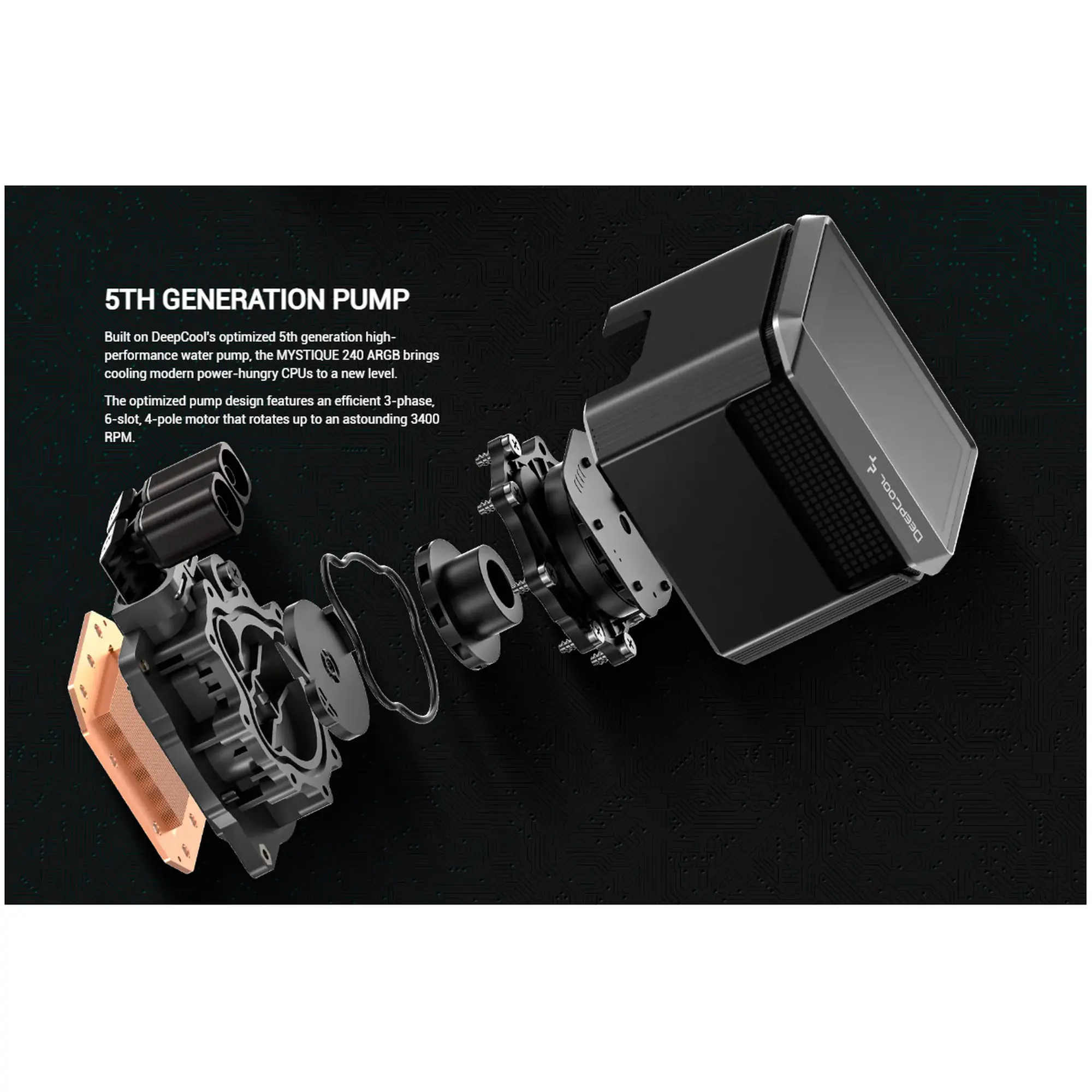 Купити Система водяного охолодження DeepCool Mystique 240 ARGB Black (R-LX550-BKADSNC-G-1) - фото 11