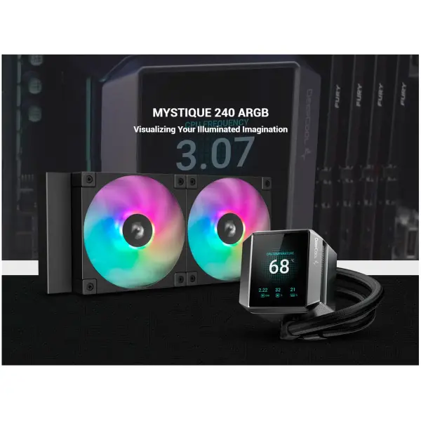 Купити Система водяного охолодження DeepCool Mystique 240 ARGB Black (R-LX550-BKADSNC-G-1) - фото 13