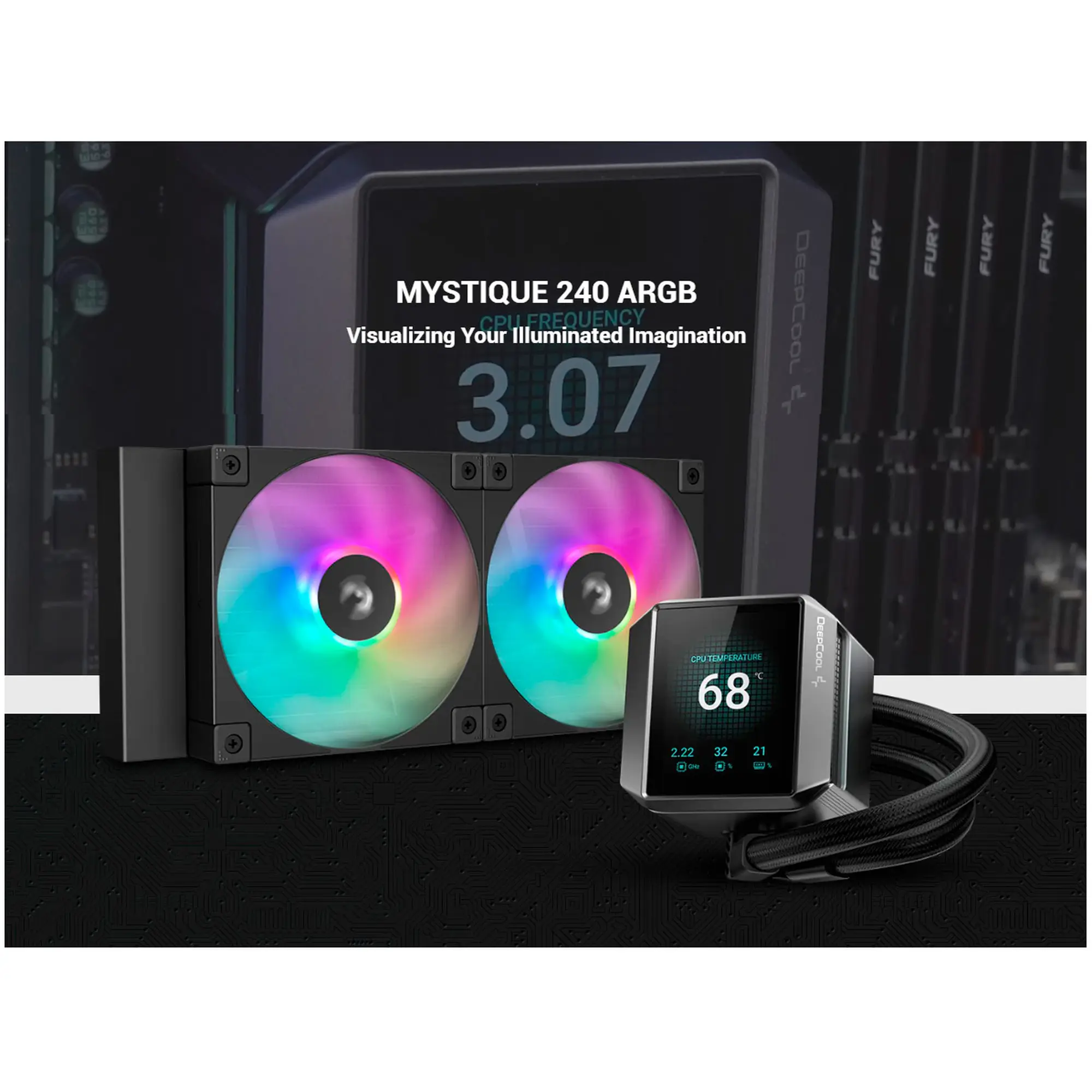 Купити Система водяного охолодження DeepCool Mystique 240 ARGB Black (R-LX550-BKADSNC-G-1) - фото 13