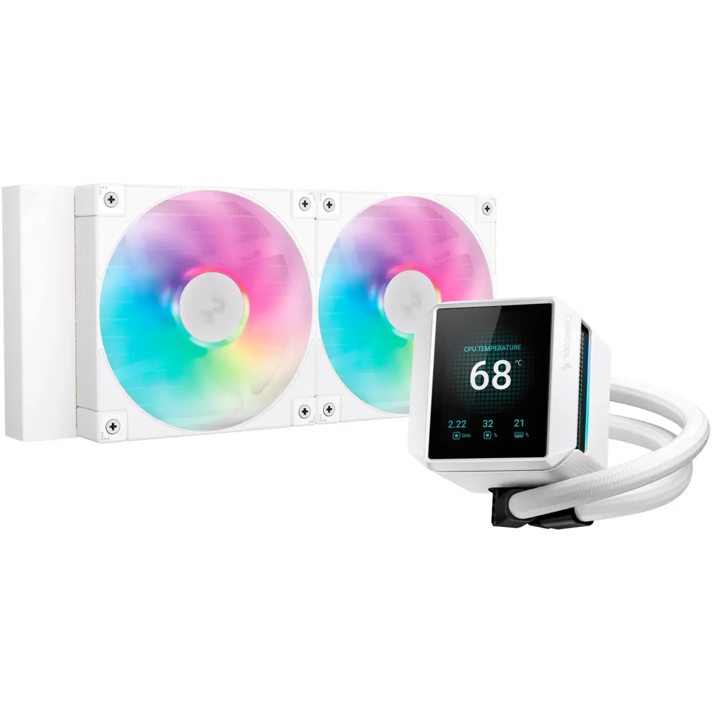 Купити Система водяного охолодження DeepCool Mystique 240 ARGB White (R-LX240-WHDSNMCP-G-1) - фото 1
