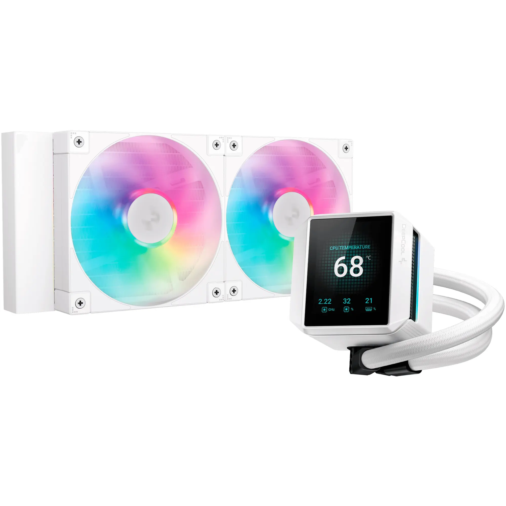 Купити Система водяного охолодження DeepCool Mystique 240 ARGB White (R-LX240-WHDSNMCP-G-1) - фото 1