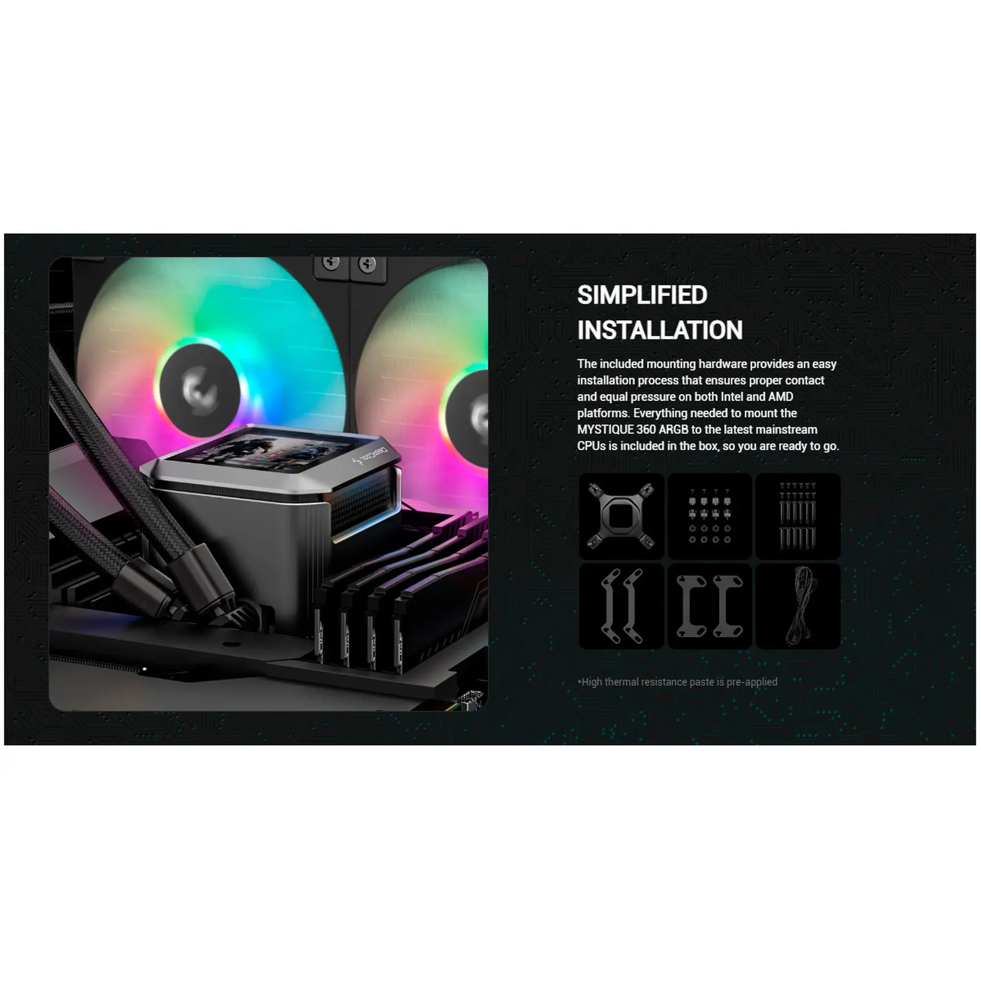 Купити Система водяного охолодження DeepCool Mystique 360 ARGB Black (R-LX750-BKADSNC-G-1) - фото 8