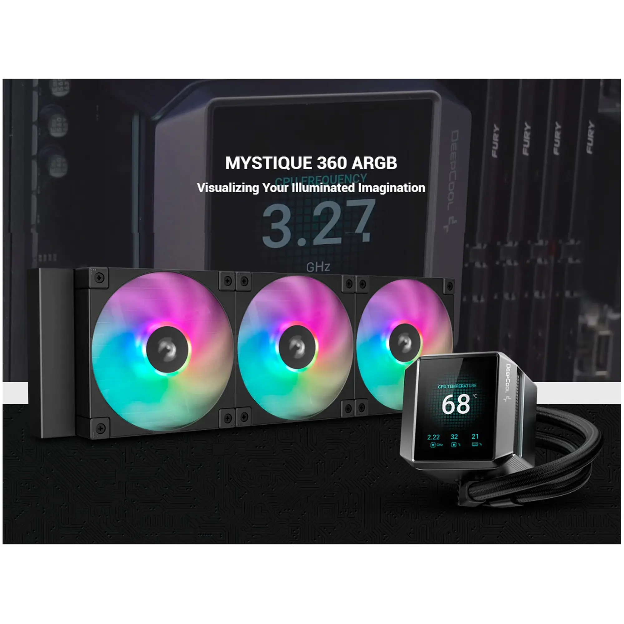 Купити Система водяного охолодження DeepCool Mystique 360 ARGB Black (R-LX750-BKADSNC-G-1) - фото 15