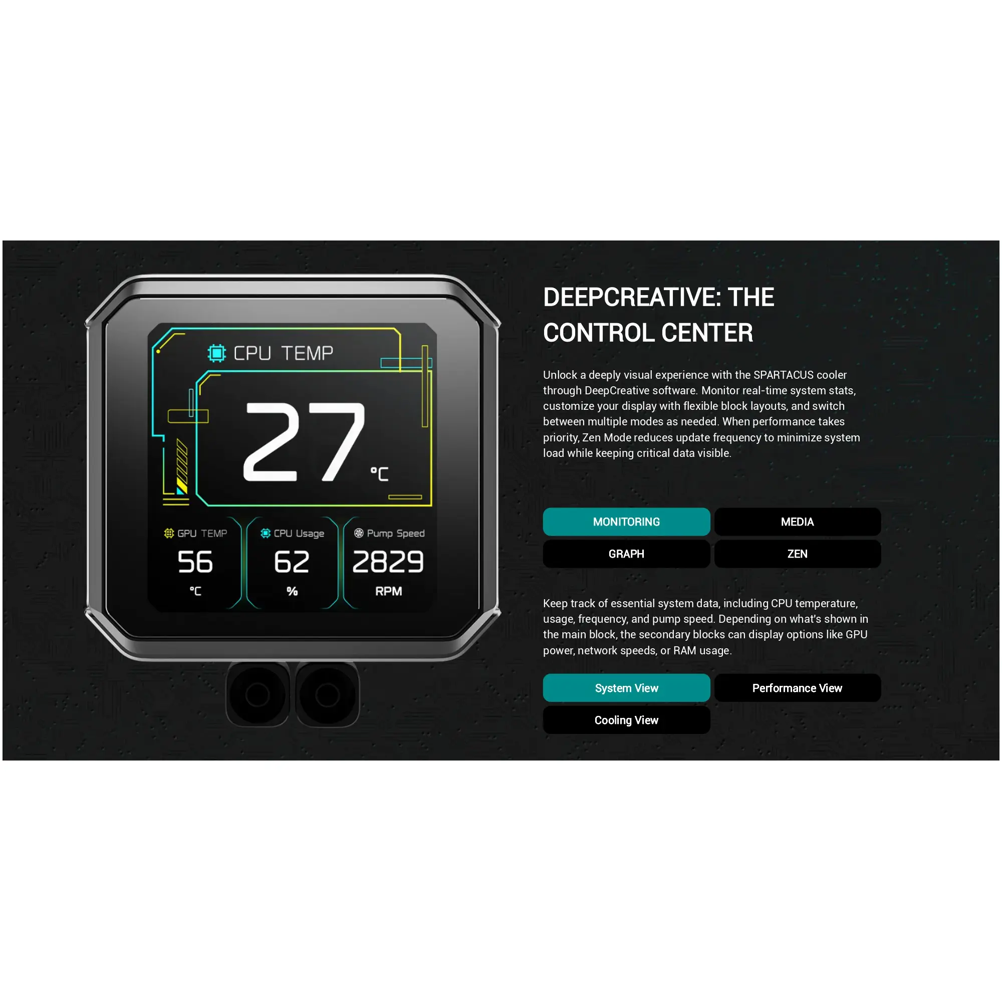 Купити Система водяного охолодження DeepCool Spartacus 360 Black (R-SPT360-BKDSMP-G-1) - фото 15