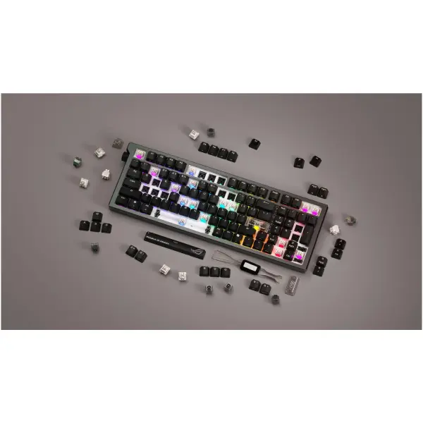 Купити Клавіатура Asus ROG Strix Morph 96 Wireless NX Snow V2 UKR ABS Black (90MP04IF-BKMA03) - фото 14