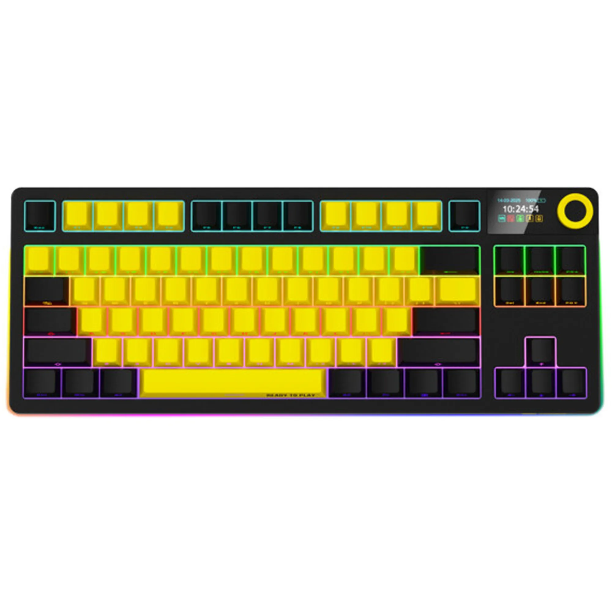 Купить Клавиатура Lorgar KBP70TKLW Wireless TKL Mechanical Pro UA Black/Yellow (LRG-KBP70TKLW-YL-US) - фото 1