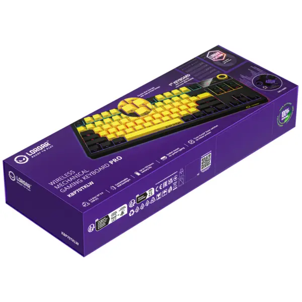 Купить Клавиатура Lorgar KBP70TKLW Wireless TKL Mechanical Pro UA Black/Yellow (LRG-KBP70TKLW-YL-US) - фото 13