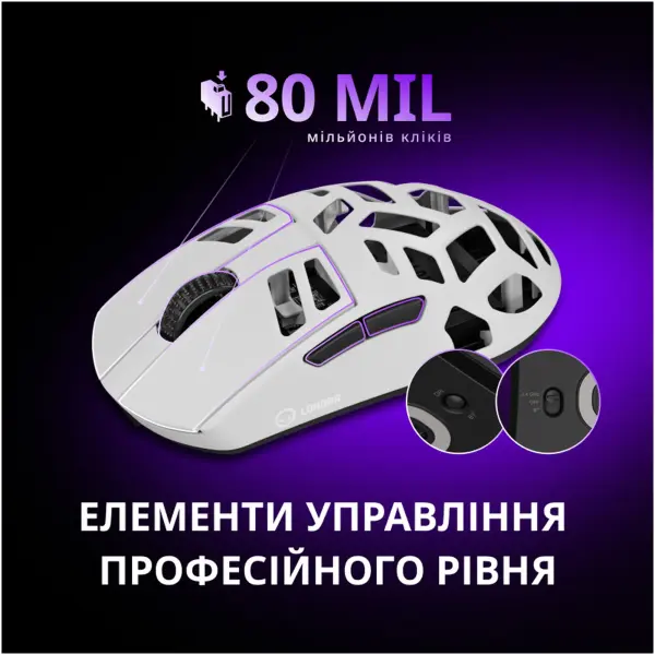 Купити Мишка Lorgar Elite MSE90W Wireless/Bluetooth White (LRG-MSE90W-WH) - фото 22