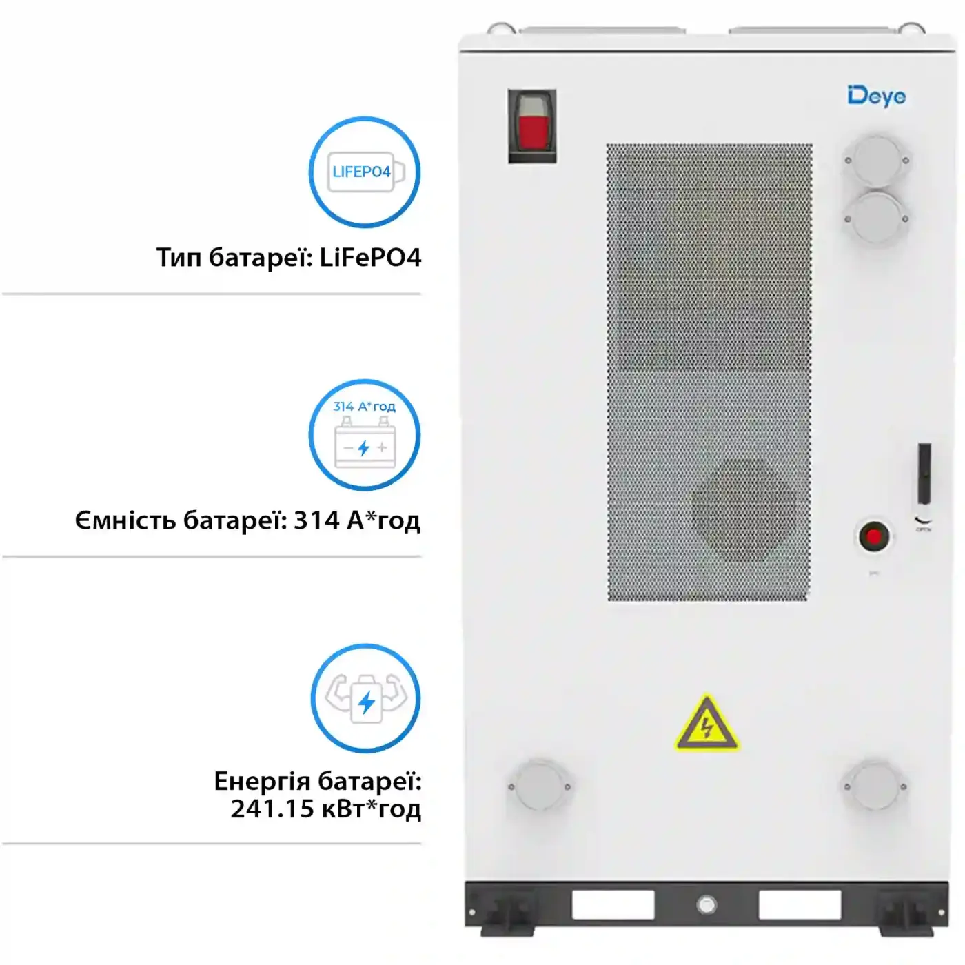 Купить Блок батарей DEYE GE-F240 240kWh, 768V, 314Ah, LiFePO4 (GE-F240-BC-2-A3) - фото 2