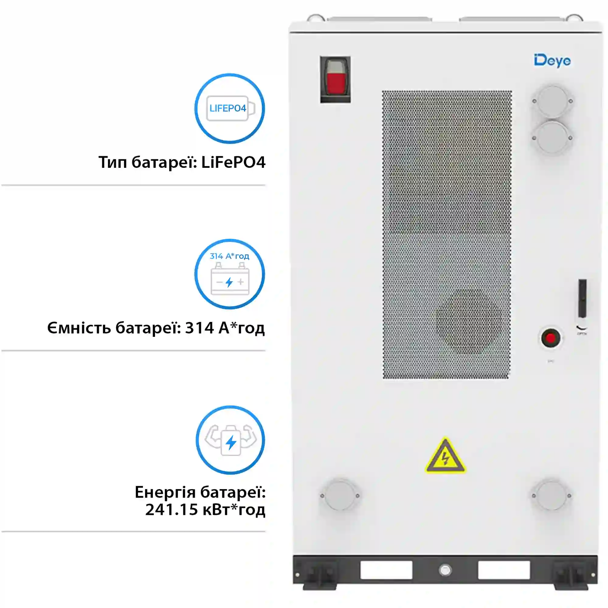 Купить Блок батарей DEYE GE-F240 240kWh, 768V, 314Ah, LiFePO4 (GE-F240-BC-2-A3) - фото 2