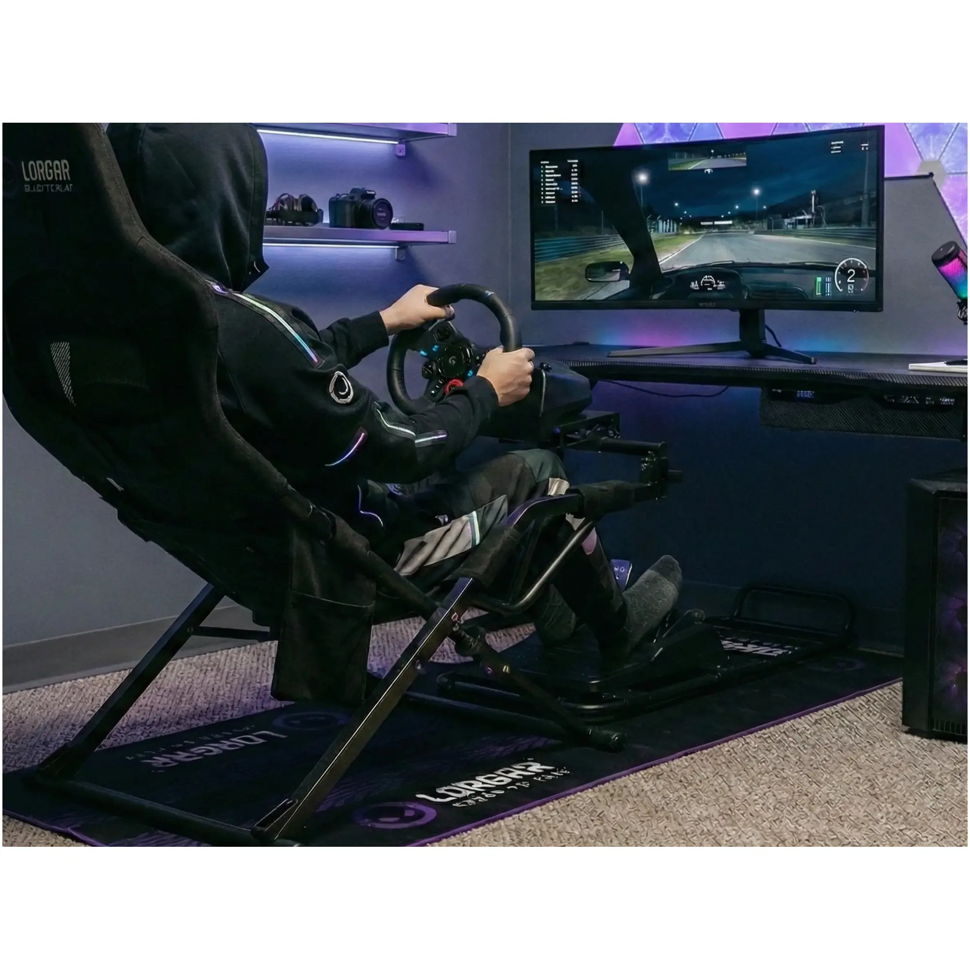 Купити Килимок під крісло Lorgar RX1FM Sim Racing Black/Purple (LRG-RX1FM) - фото 7