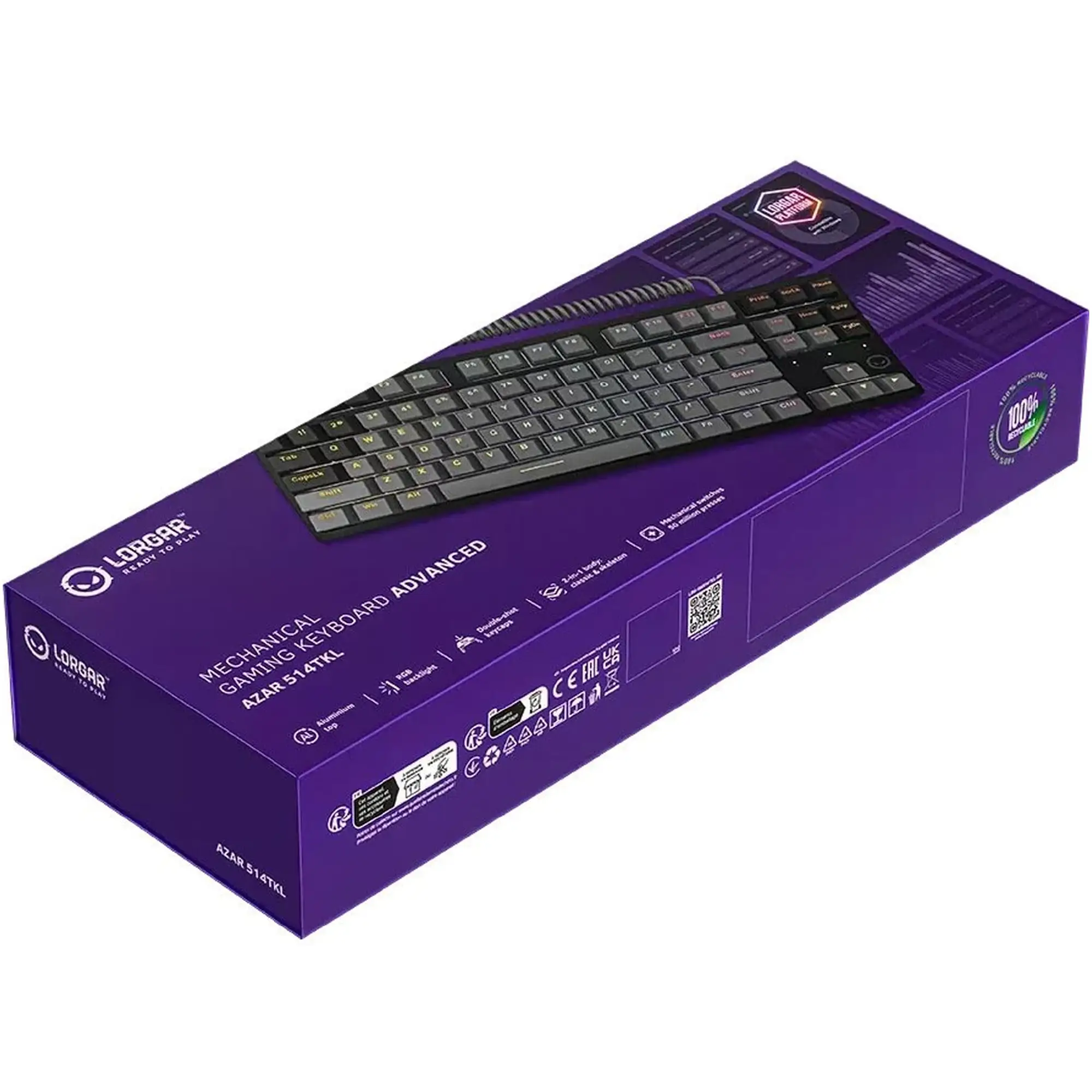 Купити Клавіатура Lorgar Azar 514TKL RGB Mechanical USB UA Black/Grey (LRG-GK514TKL-BK-UA) - фото 8