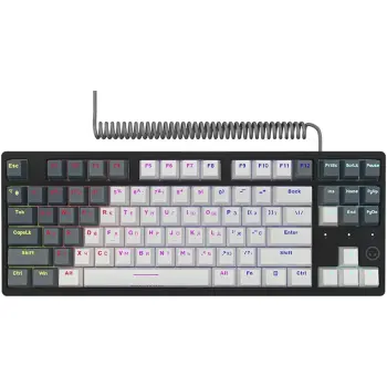 Купити Клавіатура Lorgar Azar 514TKL RGB Mechanical USB UA White/Grey (LRG-GK514TKL-WH-UA) - фото 1