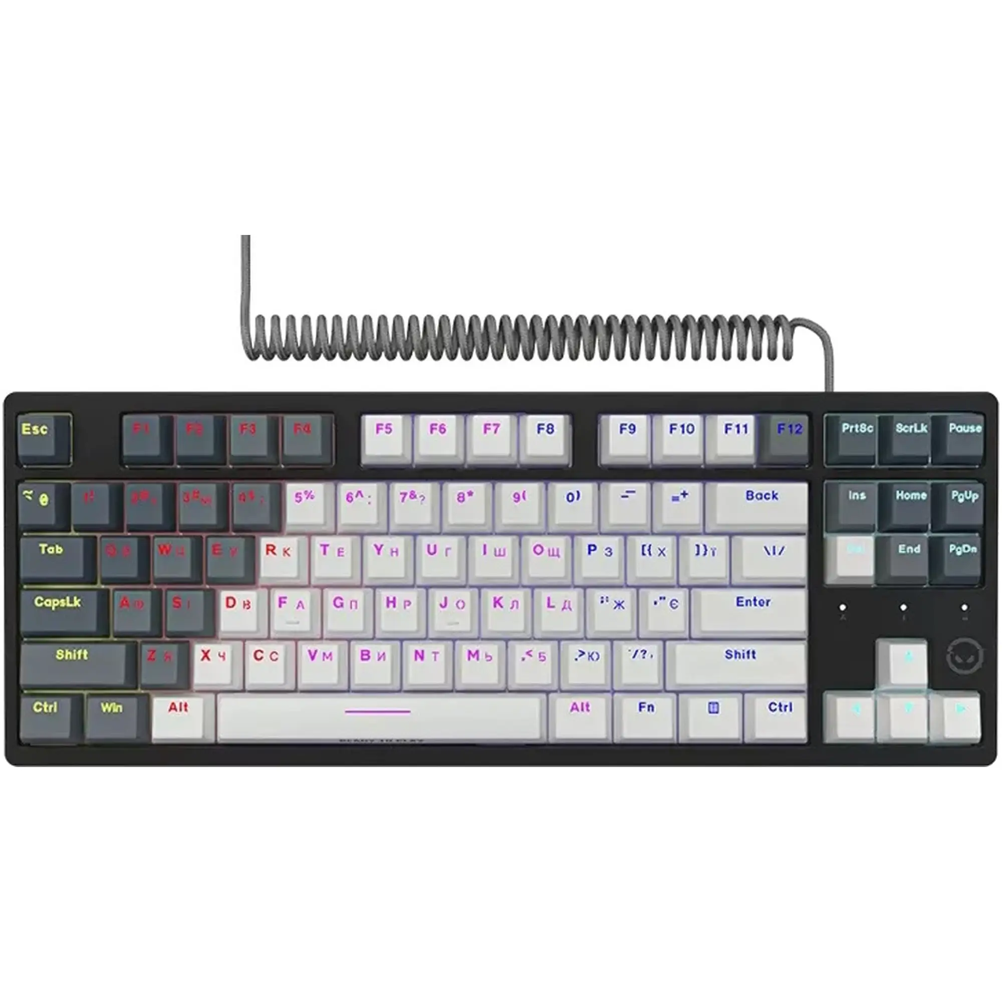 Купити Клавіатура Lorgar Azar 514TKL RGB Mechanical USB UA White/Grey (LRG-GK514TKL-WH-UA) - фото 1