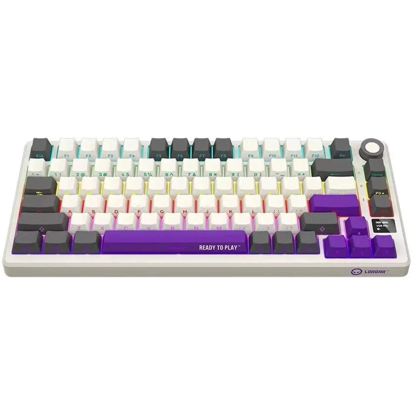 Купити Клавіатура Lorgar KBP7075W Pro RGB Wireless/Bluetooth/USB UA Beige (LRG-KBP7075W-RT-US) - фото 2