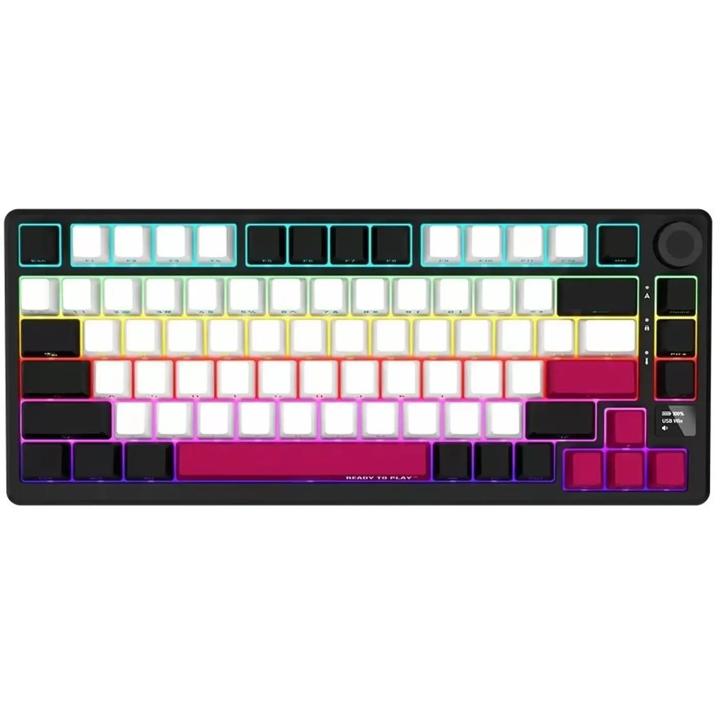 Купити Клавіатура Lorgar KBP7075W Pro RGB Wireless/Bluetooth/USB UA Black/red (LRG-KBP7075W-BK-US) - фото 1