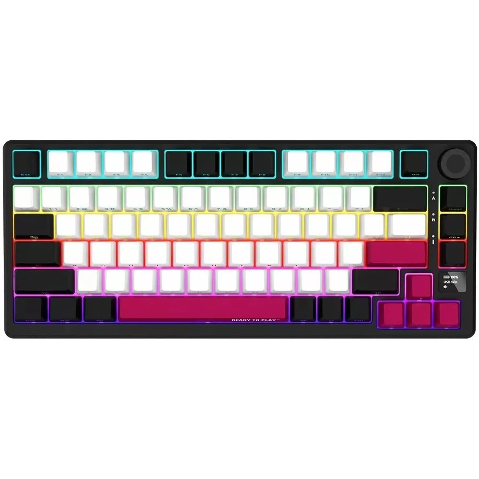 Купити Клавіатура Lorgar KBP7075W Pro RGB Wireless/Bluetooth/USB UA Black/red (LRG-KBP7075W-BK-US) - фото 1