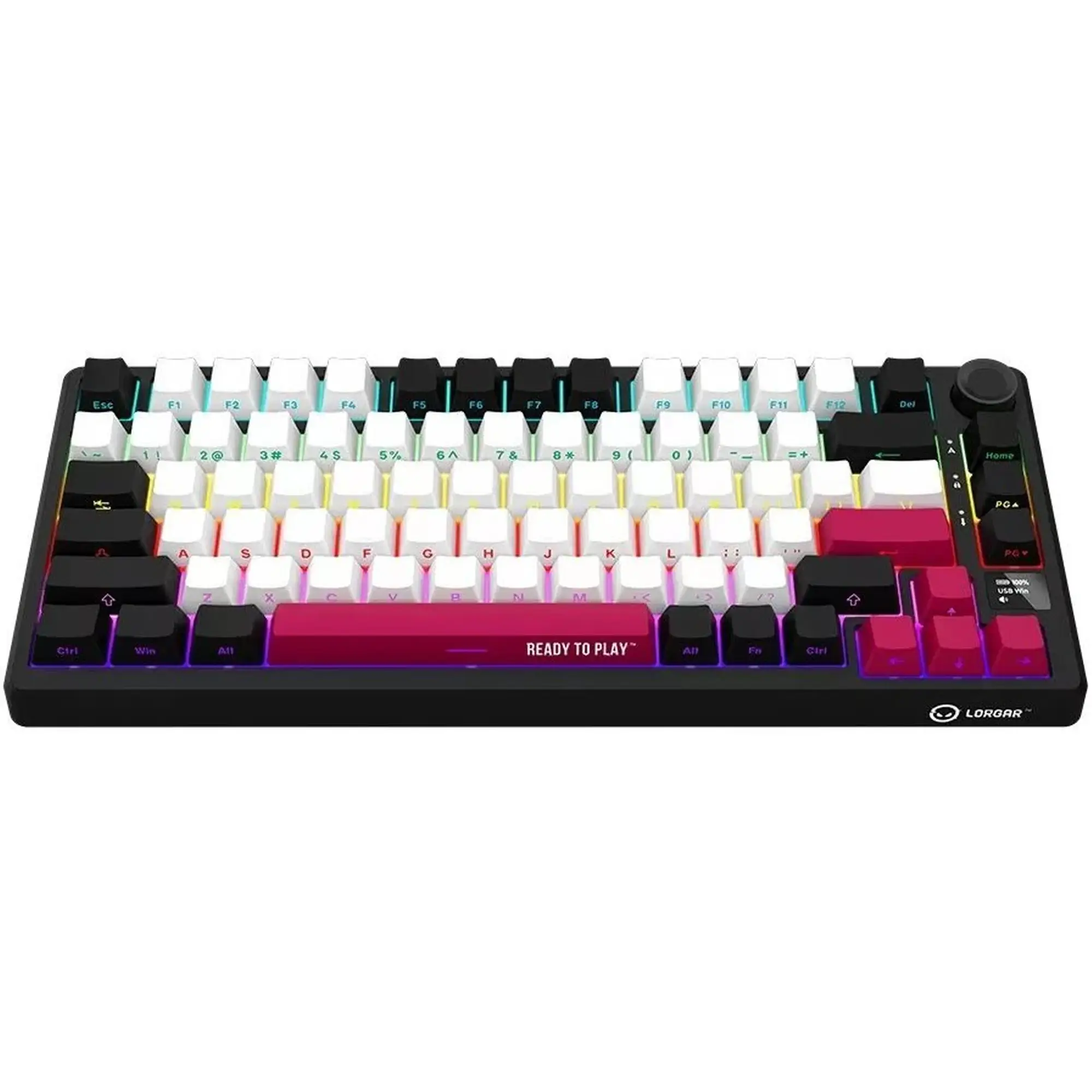 Купити Клавіатура Lorgar KBP7075W Pro RGB Wireless/Bluetooth/USB UA Black/red (LRG-KBP7075W-BK-US) - фото 2