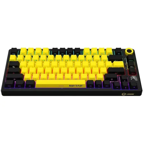 Купити Клавіатура Lorgar KBP7075W Pro RGB Wireless/Bluetooth/USB UA Black/yellow (LRG-KBP7075W-YL-US) - фото 2