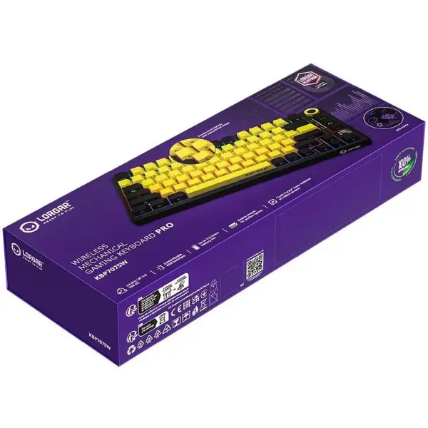 Купити Клавіатура Lorgar KBP7075W Pro RGB Wireless/Bluetooth/USB UA Black/yellow (LRG-KBP7075W-YL-US) - фото 8