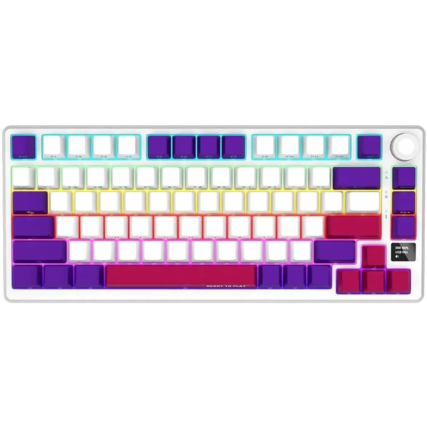 Купити Клавіатура Lorgar KBP7075W Pro RGB Wireless/Bluetooth/USB UA White (LRG-KBP7075W-WH-US) - фото 1