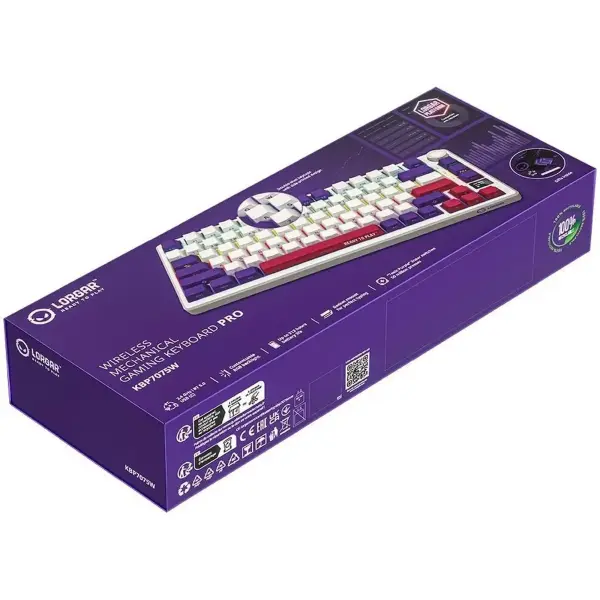 Купити Клавіатура Lorgar KBP7075W Pro RGB Wireless/Bluetooth/USB UA White (LRG-KBP7075W-WH-US) - фото 8
