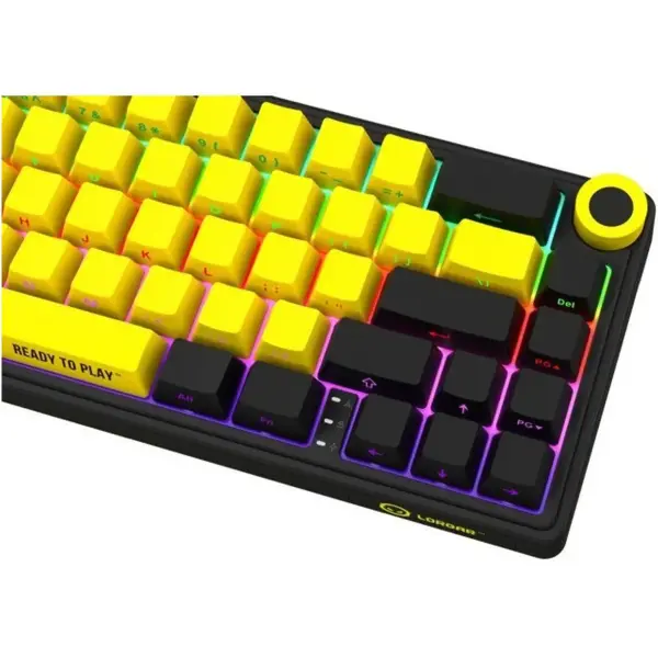Купити Клавіатура Lorgar KBP70MW Pro RGB Wireless/Bluetooth/USB UA Black/yellow (LRG-KBP70MW-YL-US) - фото 5