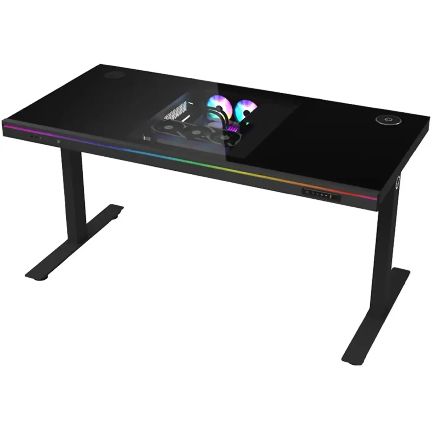 Купить Компьютерный стол с электрорегулировкой высоты Lorgar ELITE 90G Glass Black (LRG-DE90G) - фото 1
