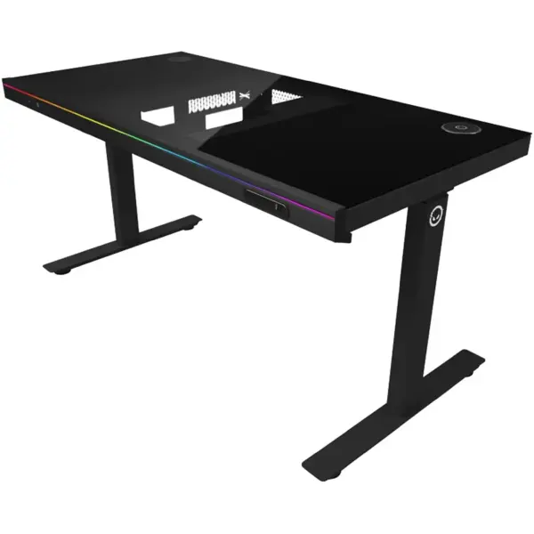 Купить Компьютерный стол с электрорегулировкой высоты Lorgar ELITE 90G Glass Black (LRG-DE90G) - фото 2