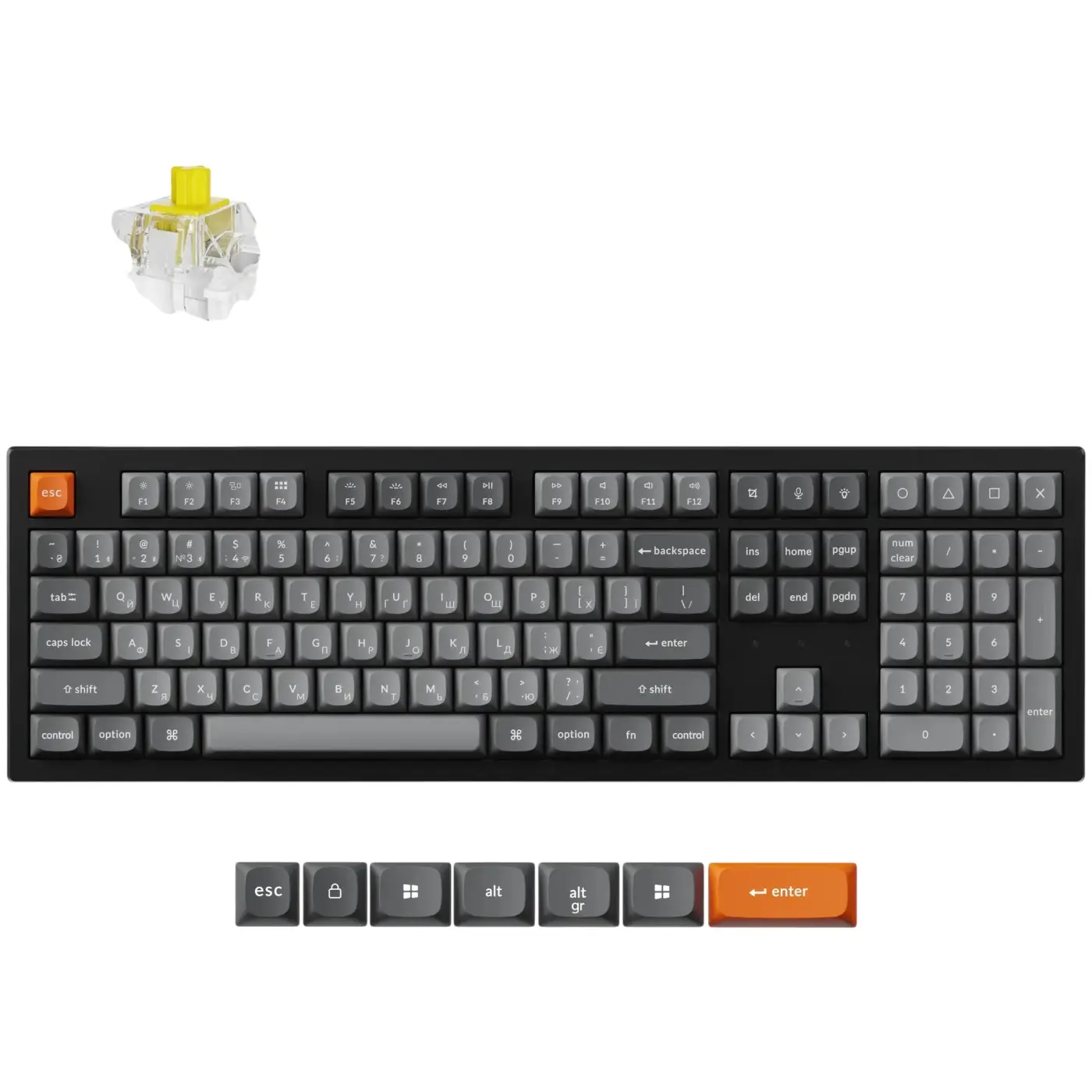 Купити Клавіатура Keychron K10 Max Keychron Super Banana Switch Black RGB (K10M-H4-UA) - фото 6
