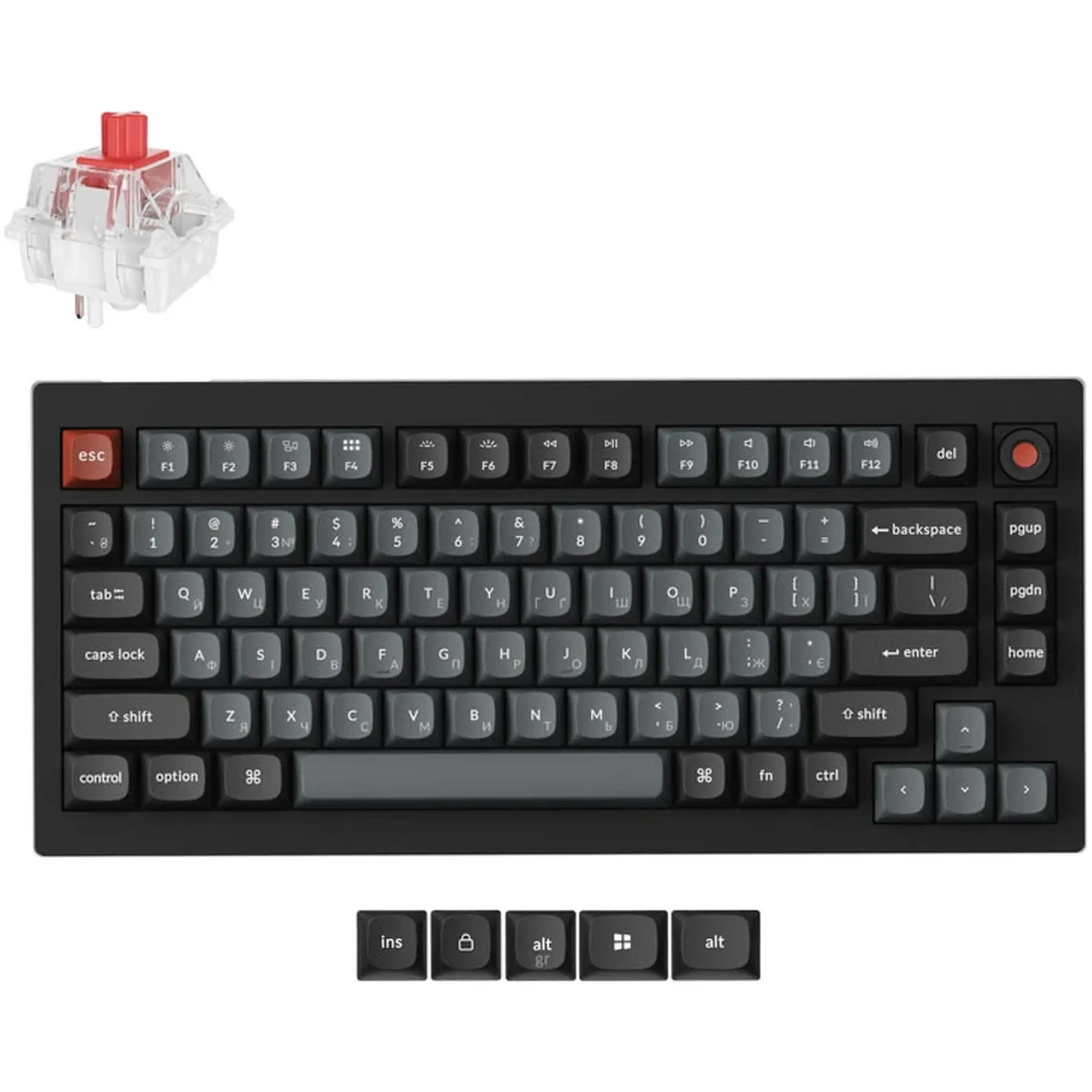 Купити Клавіатура Keychron V1 8K Keychron Super Red Switch Black RGB (V1W-D1-UA) - фото 6