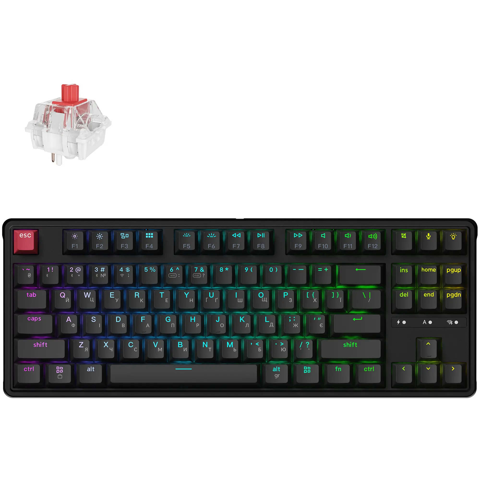 Купити Клавіатура Keychron C3 Max Super Red Switch Black RGB (C3M-H1-UA) - фото 4