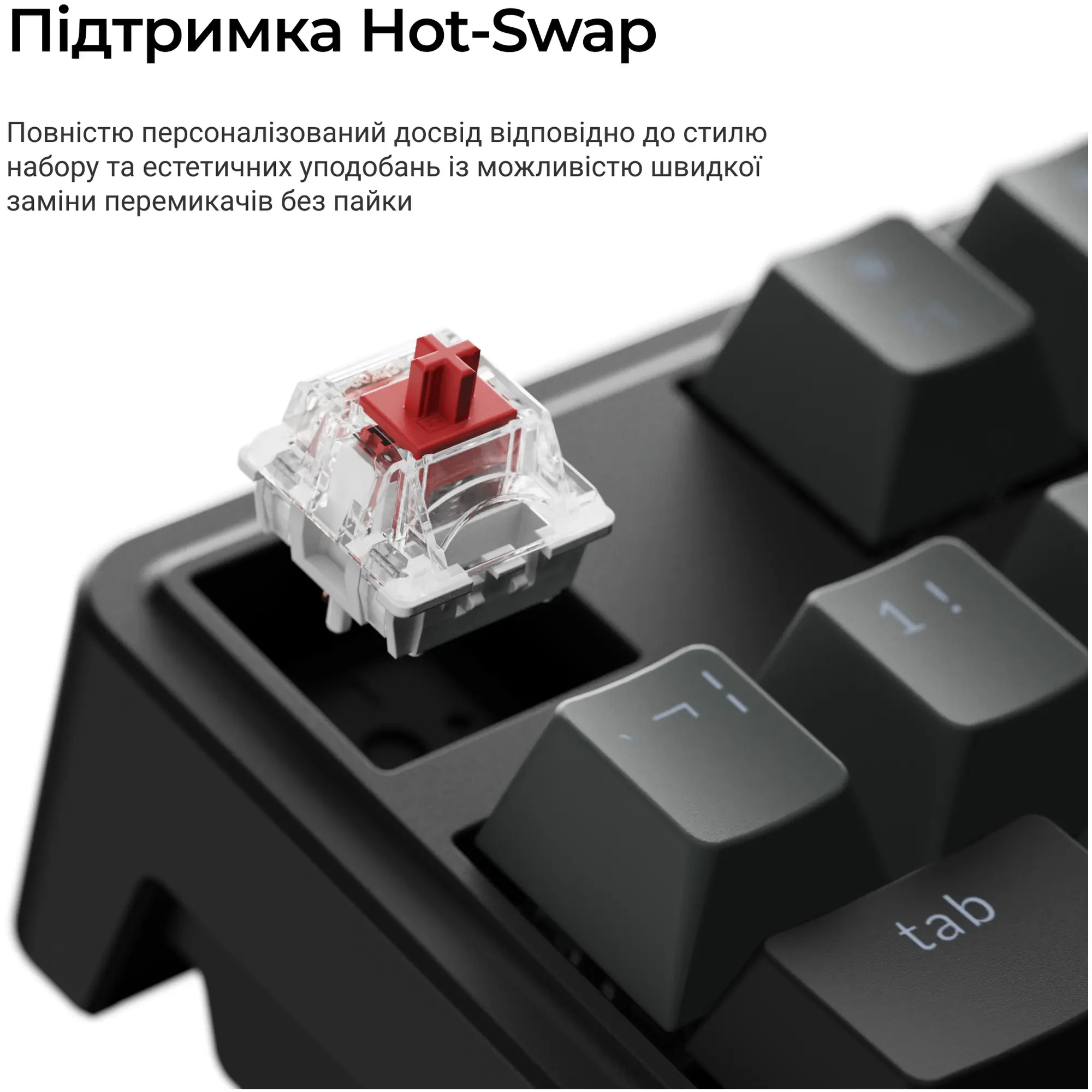 Купити Клавіатура Keychron C3 Max Super Red Switch Black RGB (C3M-H1-UA) - фото 5
