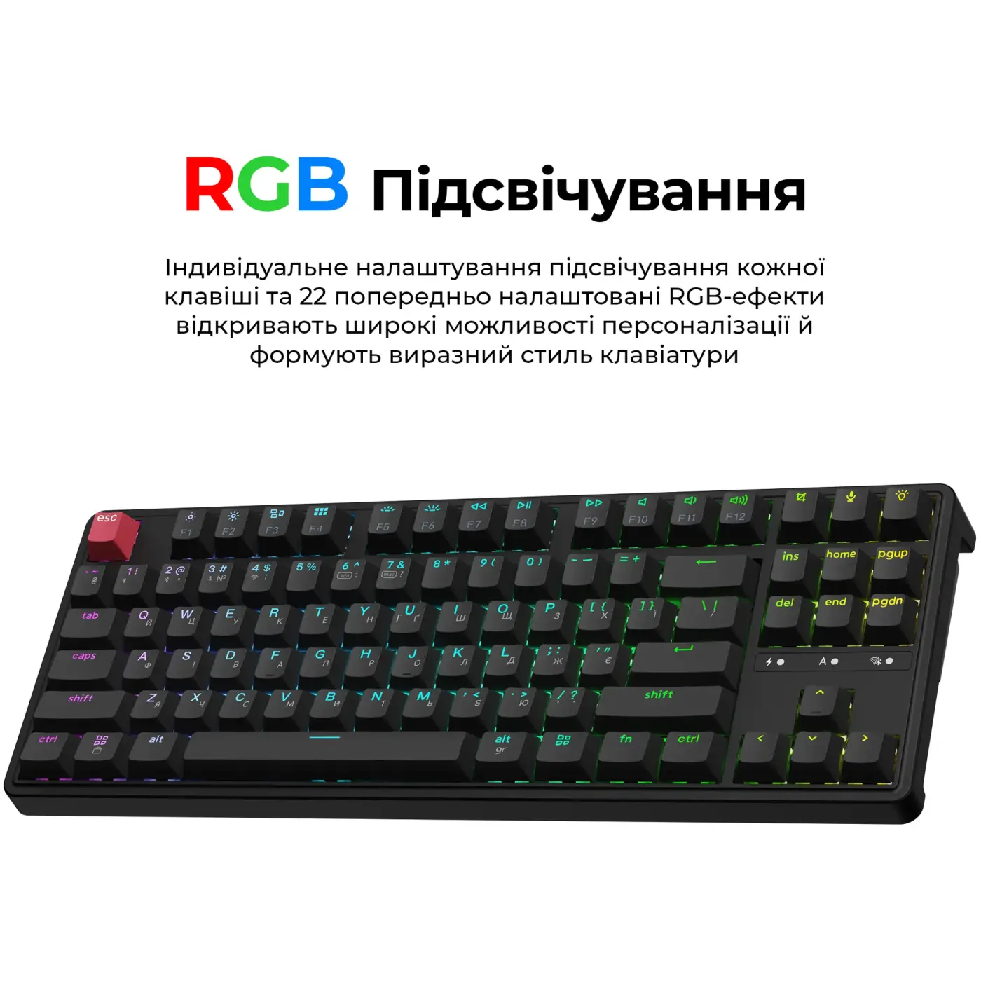 Купити Клавіатура Keychron C3 Max Super Red Switch Black RGB (C3M-H1-UA) - фото 6