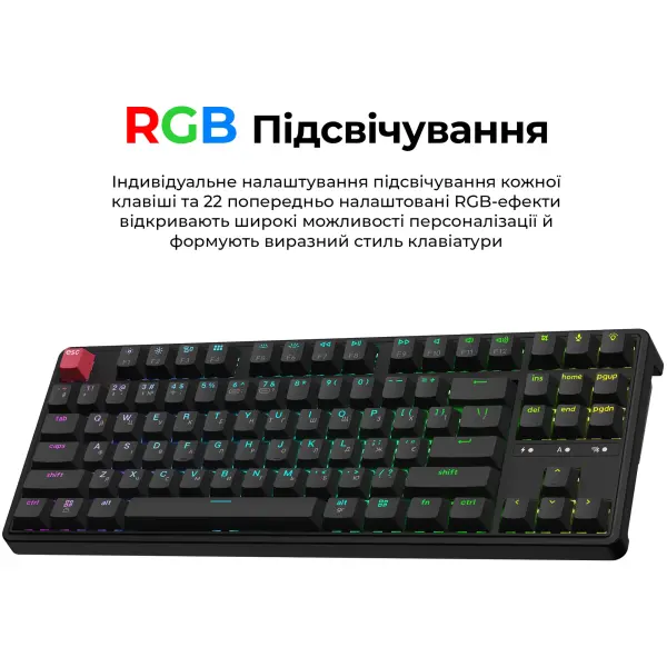 Купити Клавіатура Keychron C3 Max Super Red Switch Black RGB (C3M-H1-UA) - фото 6