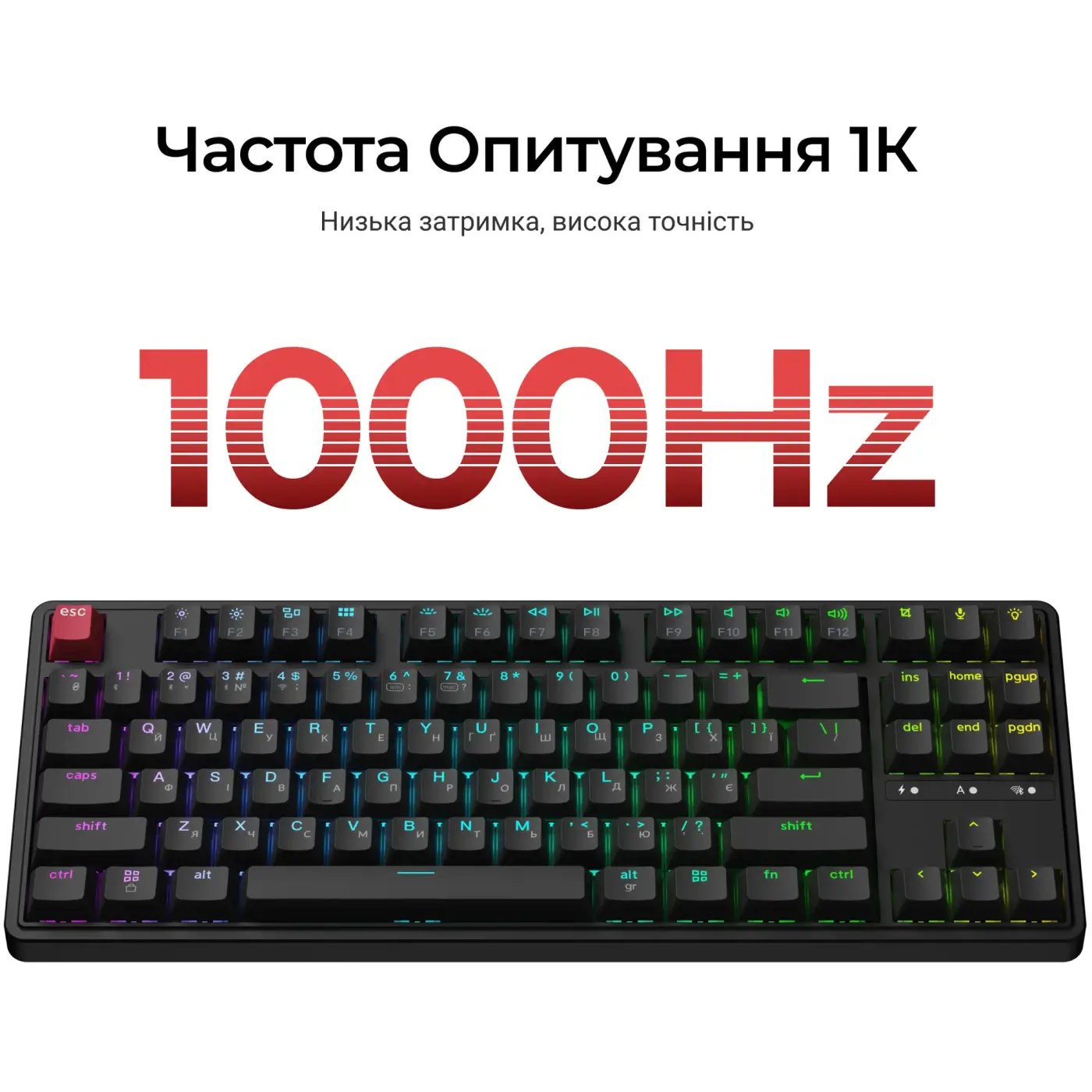 Купити Клавіатура Keychron C3 Max Super Red Switch Black RGB (C3M-H1-UA) - фото 9