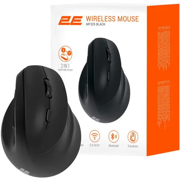 Купити Миша 2E MF325 Silent Wireless/Bluetooth Black (2E-MF325WBK) - фото 8