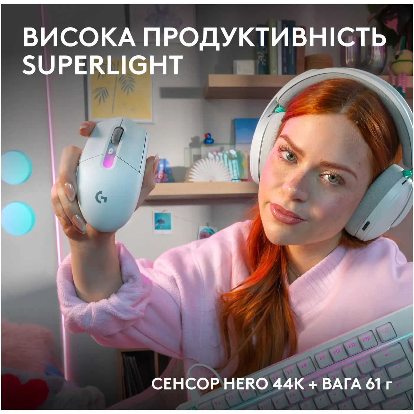 Купити Миша Logitech G305 X Superlight Wireless Gaming White (910-007747) - фото 3