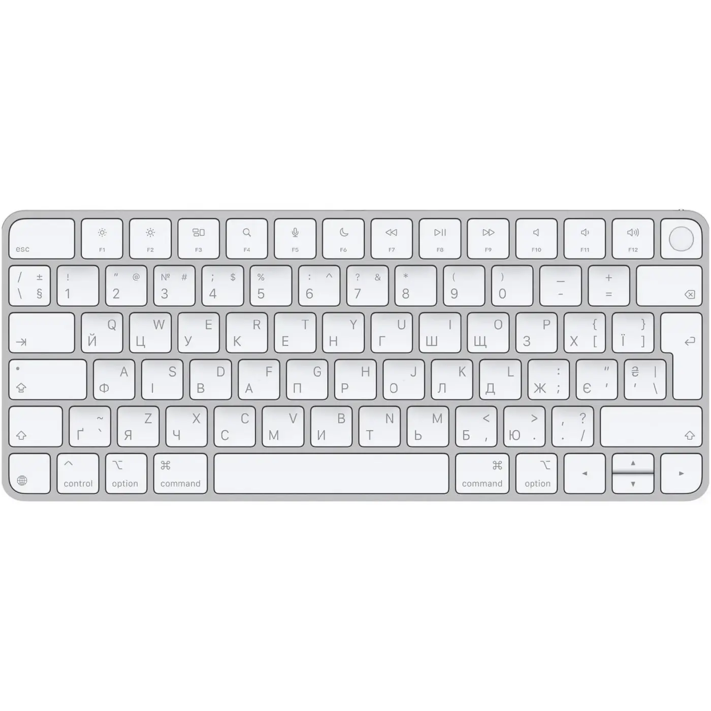 Купити Клавіатура Apple Magic Keyboard with Touch ID Bluetooth/USB-C UA White (MXCK3UA/A) - фото 1